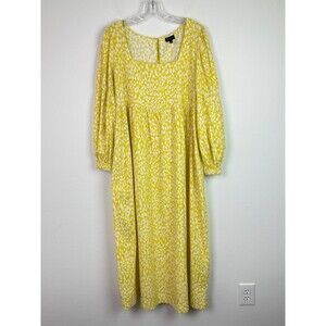 Who What Wear Women's Yellow Bell Long Sleeves Maxi Dress Cottagecore Large